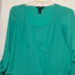 Vince Camuto Aqua Wrap Blouse